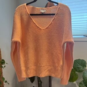 Lucky Brand V-Neck Sweater in Soft Peach